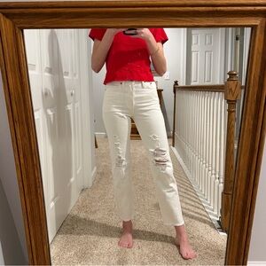 Levi's Women's White Straight Leg Jeans